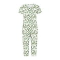 thumbnail image 4 of RKSTN Ensembles de Pyjama pour Femmes Col en V Manches Courtes Pyjamas et Pantalons Ensemble Pyjamas Décontractés avec Poches Pyjamas Doux et Confortables, 4 of 5