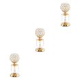 thumbnail image 4 of Wweixi Luxury Crystal Candle Holder Pillar Candlestick Ceremony Stand Decor Table Gold S 3Set, 4 of 6