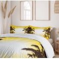 thumbnail image 6 of Ambesonne Tropical Duvet Cover Sets, Place with Palm Trees, 2-King, Yellow and White, 6 of 7