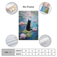 thumbnail image 2 of Monet Style Canvas Painting Black Cat Standing on Lily Pads Wall Art Bathroom Decor Posters Art Print Wall Photo Paint Poster Hanging Picture Family Bedroom Decor Gift 24x36inch(60x90cm), 2 of 6