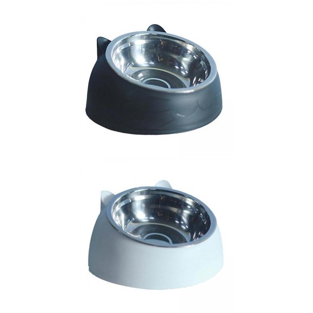 Cuenco para Perros Y de 2 Piezas, Contenedor para Mascotas Inclinado Antideslizante Zulema Cuencos para gatos