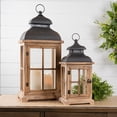 thumbnail image 2 of Melrose Set of 2 Vintage Pillar Candle Holder Lanterns 23", 2 of 2