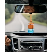 Ikeda Red Sandalwood Car Air Freshener – 8ml Hanging Diffuser, 45-Day Long Lasting Natural Scent, Odor Eliminator for Car, Home, Closet & Bathroom, Wood Lid Essential Oil Freshener, 1 Pack