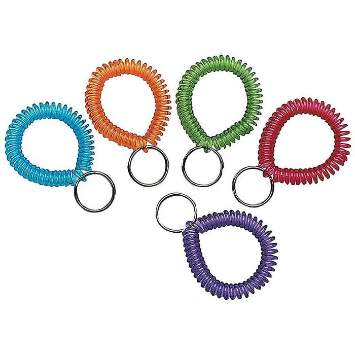 MMF, MMF20145AP47, Wrist Coil Key Rings, 10 / Box, Assorted