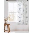 thumbnail image 3 of Sheer Curtains 63 Inch Length, Green Beige Spring Floral Semi Sheer Curtains Light Filtering Window Treatment, Luxury Botanical Summer Privacy Voile Drapes for Living Room Bedroom 52x63 Inch, 3 of 7