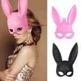 thumbnail image 4 of Bunny Mask Half Face Kids Girl Long Rabbit Ears Carnival Party Bar Nightclub, 4 of 4