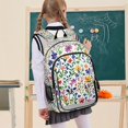 thumbnail image 7 of FORMRS Unisex School Backpack 17" Student Travel Bag with Laptop Compartment, Green Wildflower Pattern, 7 of 7