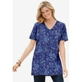 thumbnail image 4 of Woman Within Plus Size Perfect Printed Short-Sleeve Shirred V-Neck Tunic, 4 of 6