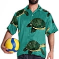 thumbnail image 4 of Turtle Seamless Men's Short Sleeve Casual Printed Button Down Beach Shirts, 4 of 6