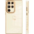 thumbnail image 4 of for Samsung Galaxy S23 Ultra 5G Case Love Heart Plating, Cute Pattern Luxury Elegant Cover for Girls Women, Camera Protector TPU Full Body Protection Case-White, 4 of 10
