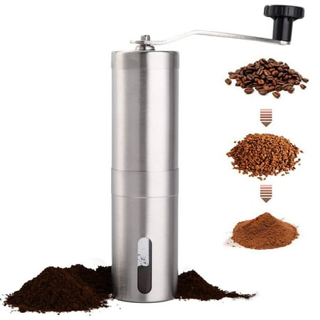 Manual Coffee Bean Grinder Stainless Steel Hand Mill Ceramic Burr for Aeropress, Drip Coffee, Espresso, French Press, Turkish Brew, for gift