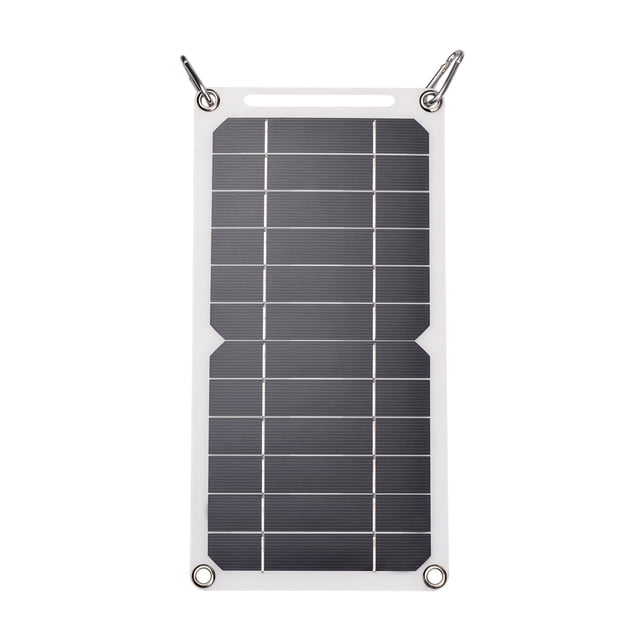 6W 5V Solar Panel with USB Port 2PCS Carabiner Monocrystalline Silicon Solar Cell for Outdoor