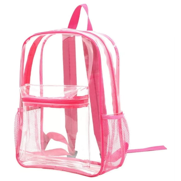 Bolsa Transparente MR. GADGETS mochila con detalles en Rosa para Hombre Mujer Niños Multiusos