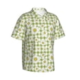thumbnail image 3 of Xecao Daisies Flowers print Hawaiian shirt - a stylish short-sleeve button-down for men, perfect for casual beach and tropical outings., 3 of 9