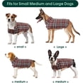 thumbnail image 5 of Kuoser Reversible Dog Coat Adjustable British Style Plaid Pet Jacket, Waterproof and Windproof, Brown, XXXL, 5 of 7