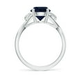 thumbnail image 2 of ANGARA Natural 2.2 ct Blue Sapphire Crossover Engagement Ring in 14K White Gold for Women (Size-8mm) | September Birthstone, Anniversary, Jewelry Gift for Women | Natural Sapphire Ring, 2 of 10