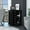 Black, variant on Light Gray Engineered Wood Bar Cart | Offers Open and Enclosed Storage in Living Area | Meets US Safety Standards