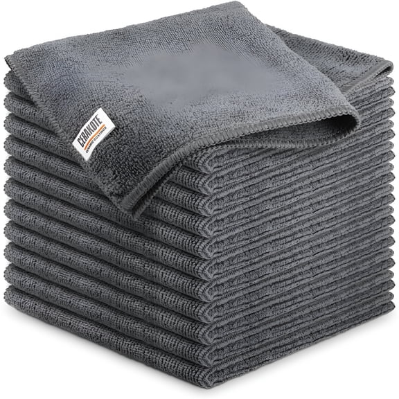 ARLAJO Microfiber Towel Lint-Free Multipurpose Cleaning Cloth,microfiber towels for cars,300 GSM,Gray,12-Pack