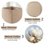 CHERISHGARD 3 Pieces Cube Storage Baskets,Square Woven Rope Basket,Square Baskets for Organizing