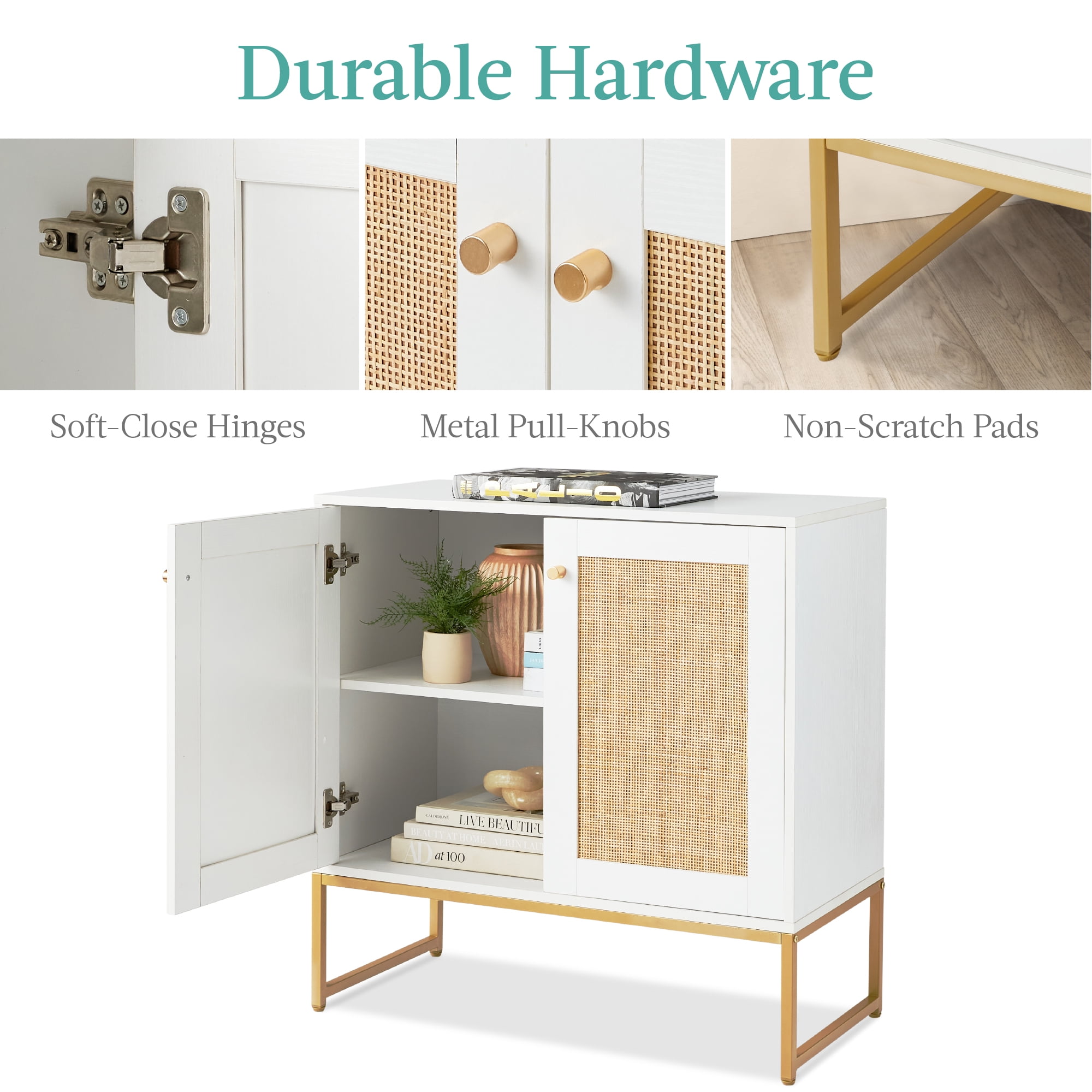 Best Choice 2-Door Rattan Cabinet, Modern Design, Storage w