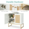 thumbnail image 6 of Best Choice Products 2-Door Rattan Storage Cabinet, Accent Furniture, Cupboard w/ Non-Scratch Foot Pads - White, 6 of 7