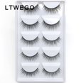 thumbnail image 1 of LTWEGO 5 pares de pestañas de visón de imitación esponjosas extensión de pestañas postizas largas naturales volumen hecho a mano pestañas 3d maquillaje faux cils cilios Tan Jianjun unisex, 1 of 2
