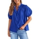 thumbnail image 1 of Camisa de Mujer PRETTYGARDEN de Algodón Azul con Botones Talle M, 1 of 8