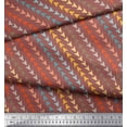 thumbnail image 2 of Soimoi Brown Poly Georgette Fabric Diagonal Arrow Print Sewing Fabric Yard 42 Inch Wide, 2 of 3