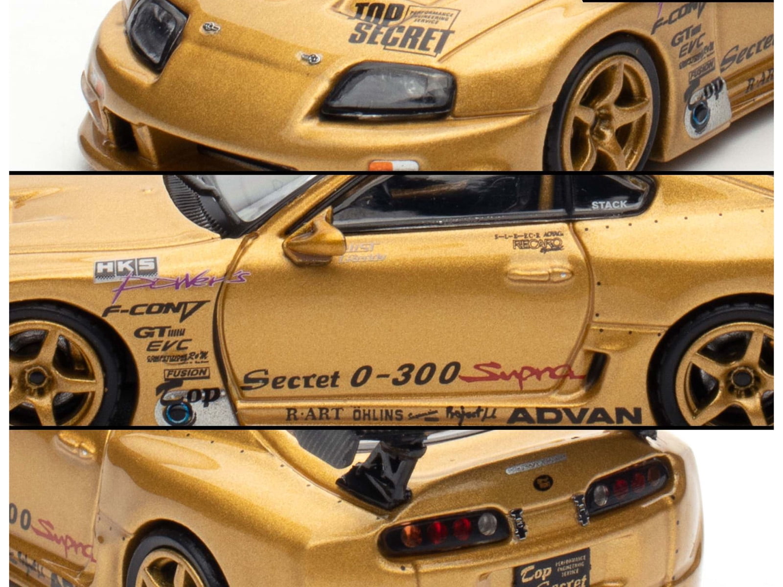 Toyota Supra (A80) GT300 RHD Gold Metallic "Tokyo Auto Salon 2025 Event Exclusive" 1/64 Diecast Model Car by Inno Models
