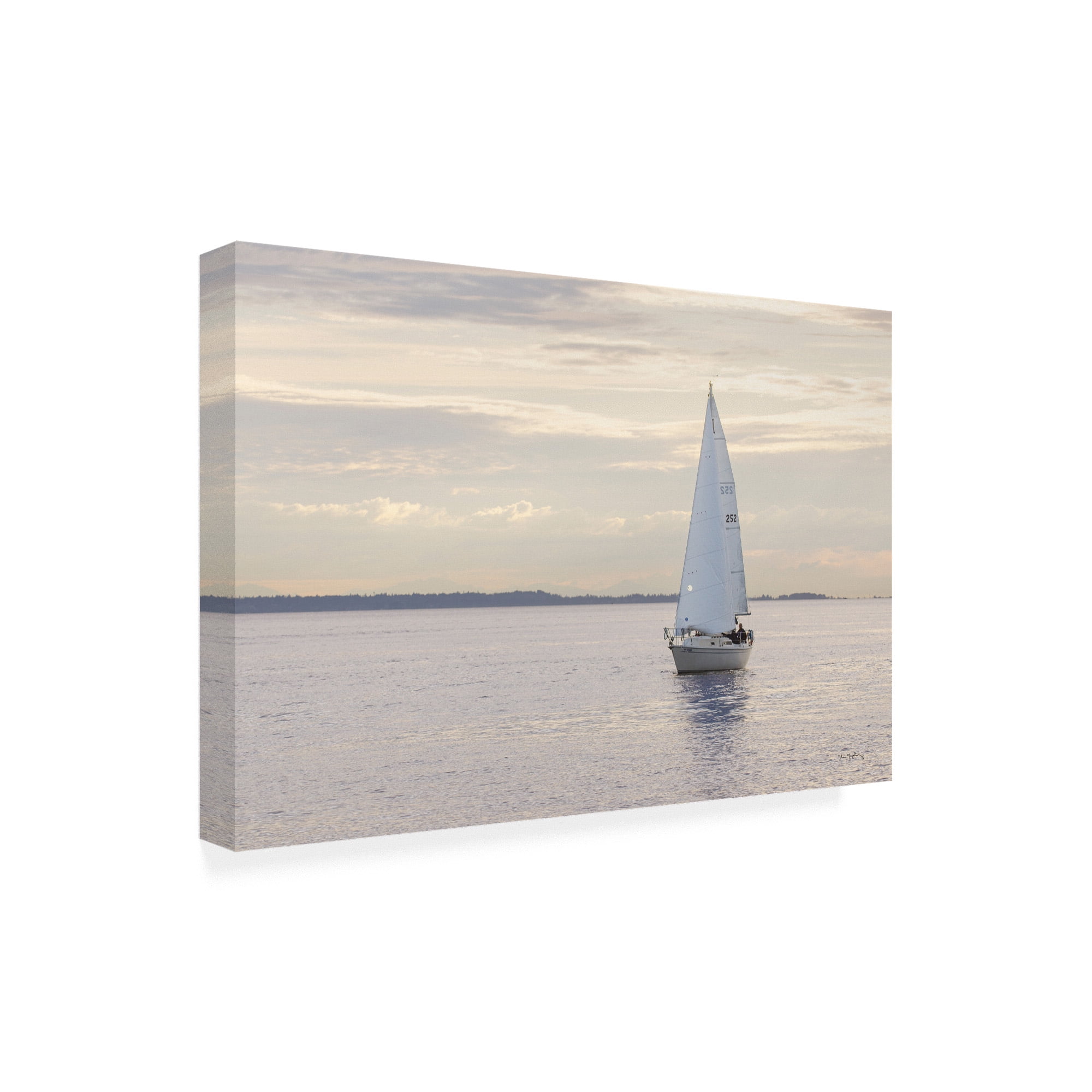 Trademark Fine Art 'Sailboat in Semiahmoo Bay' Canvas Art by Alan Majchrowicz