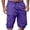 AL13_Dark Purple, variant on Resicozy Mens Cargo Shorts Lightweight Elastic Waist Knee Length Bermuda Shorts with Pockets Summer Short Cargo Pants Silver L