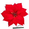 thumbnail image 1 of M2Cbridge Flores Artificiales De Navidad De Terciopelo Rojo Poinsettia Floral Picks Para Adornos De Árbol De Corona De Navidad (6 Piezas De Flor Doble Roja), 1 of 5