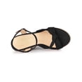 thumbnail image 4 of BLISSFUL STEP Women's Sandals Espadrille Wedge Open Toe Ankle Strap Platform Heels Black 7, 4 of 7