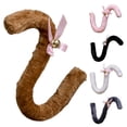 thumbnail image 4 of Visland Queue de Chat Longue en Peluche Ruban Nœud Clochette Femmes Filles Fête Cosplay Accessoires Squelette Doux Forme Flexible Queue Imitation pour Robe Jupe Leggings Jeans Danse Célébrations, 4 of 8