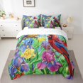 thumbnail image 2 of 7 Piece Cardinal Bird Comforter Set Hummingbird Floral Bedding Set King Rustic Iris Flowers Bed In A Bag Country Farmhouse Bedding Set With Comforter, Sheets, Pillowcase & Covers, 2 of 5