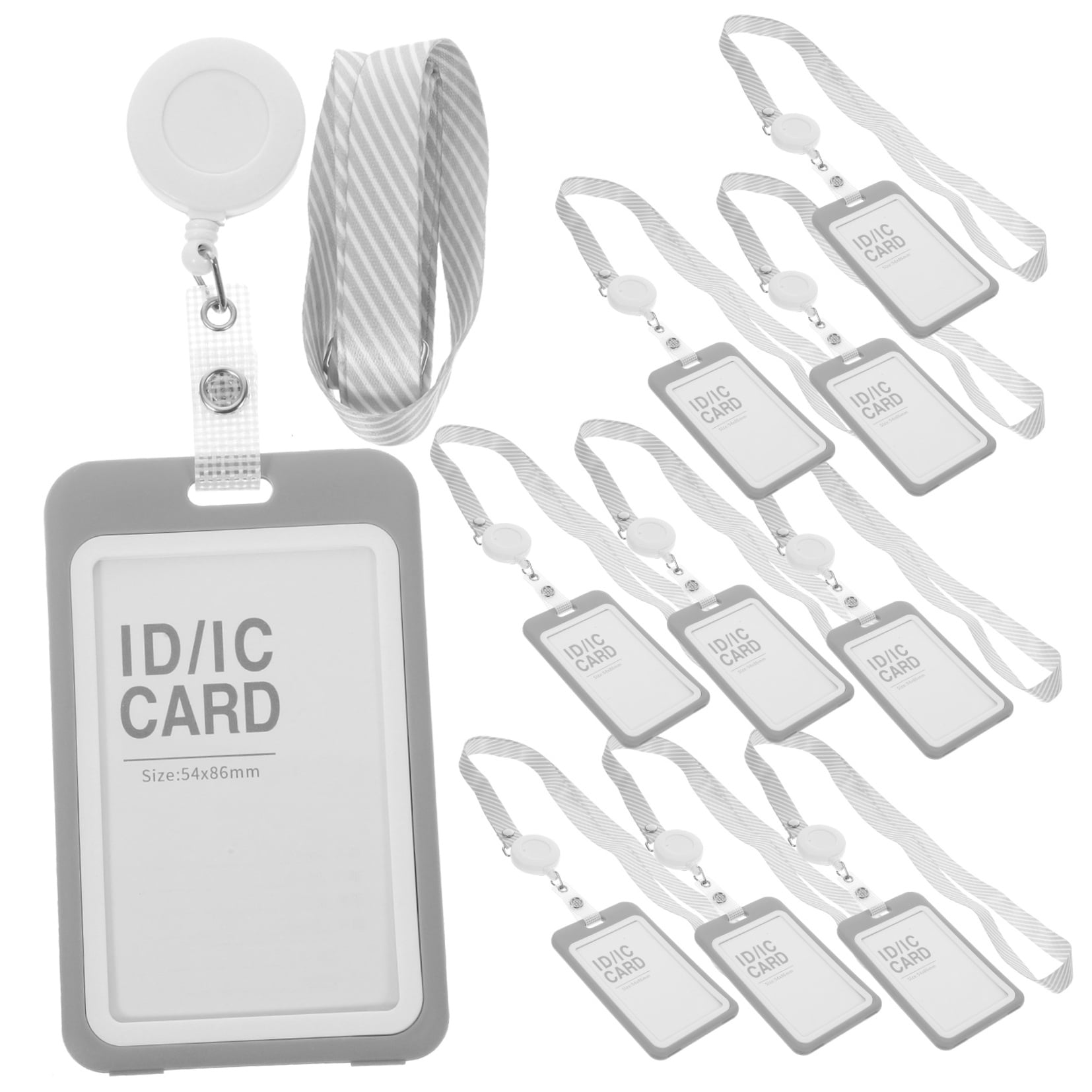 WHAMVOX  10 Sets Lanyard Badge Holder Telescopic Breastplate Library Card