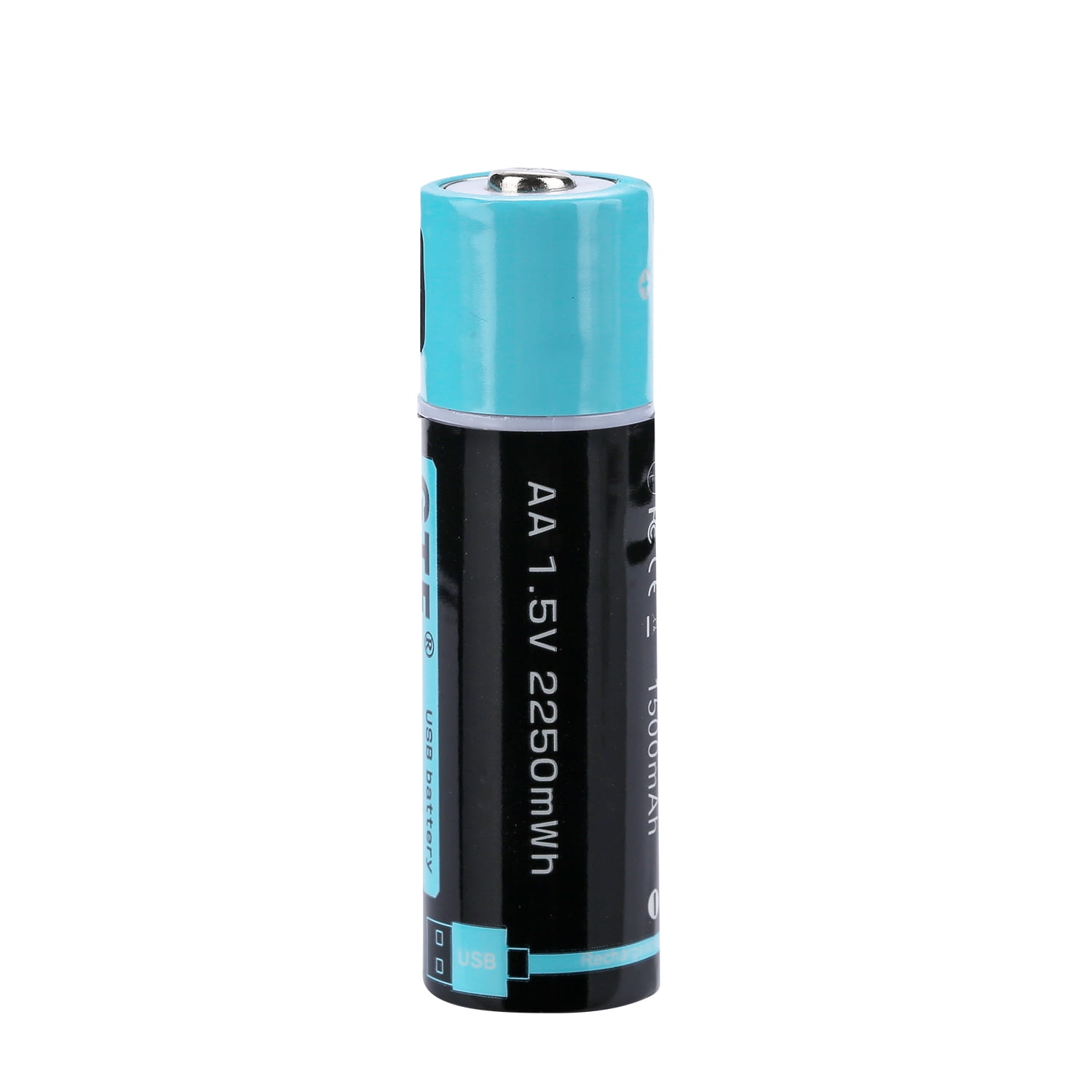 USB Rechargeable AA Battery 1500mAh 1.5v Quick Charging Lithium Battery ColorBlack + blue