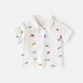 thumbnail image 2 of WUANDIXFA Baby Boys Short Sleeve Polo Shirts Toddler Kids Pique Polo Uniform Shirt Embroidery Lapel Button Down Tee Shirts (White, 4-5 Years), 2 of 4