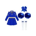 thumbnail image 6 of Aislor Kids Girls Cheerleading Uniform Long Sleeve Outfits Performance Dancewear Blue A 14, 6 of 7