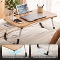 thumbnail image 5 of YEERSWAG® 23.6inch Foldable Lap Desk for Bed,Laptop Bed Table with 4-Port USB Hub,Storage Drawer,Cup Holder & Tablet Slot,Portable Fold-Up Bed Tray for Working Reading Eating on Bed Sofa Couch,Walnut, 5 of 9