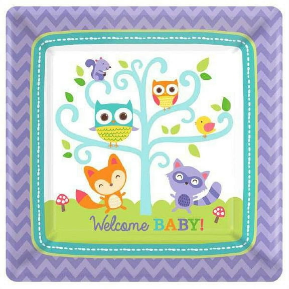 Baby Shower 'Woodland Welcome' Small Paper Plates (8ct)