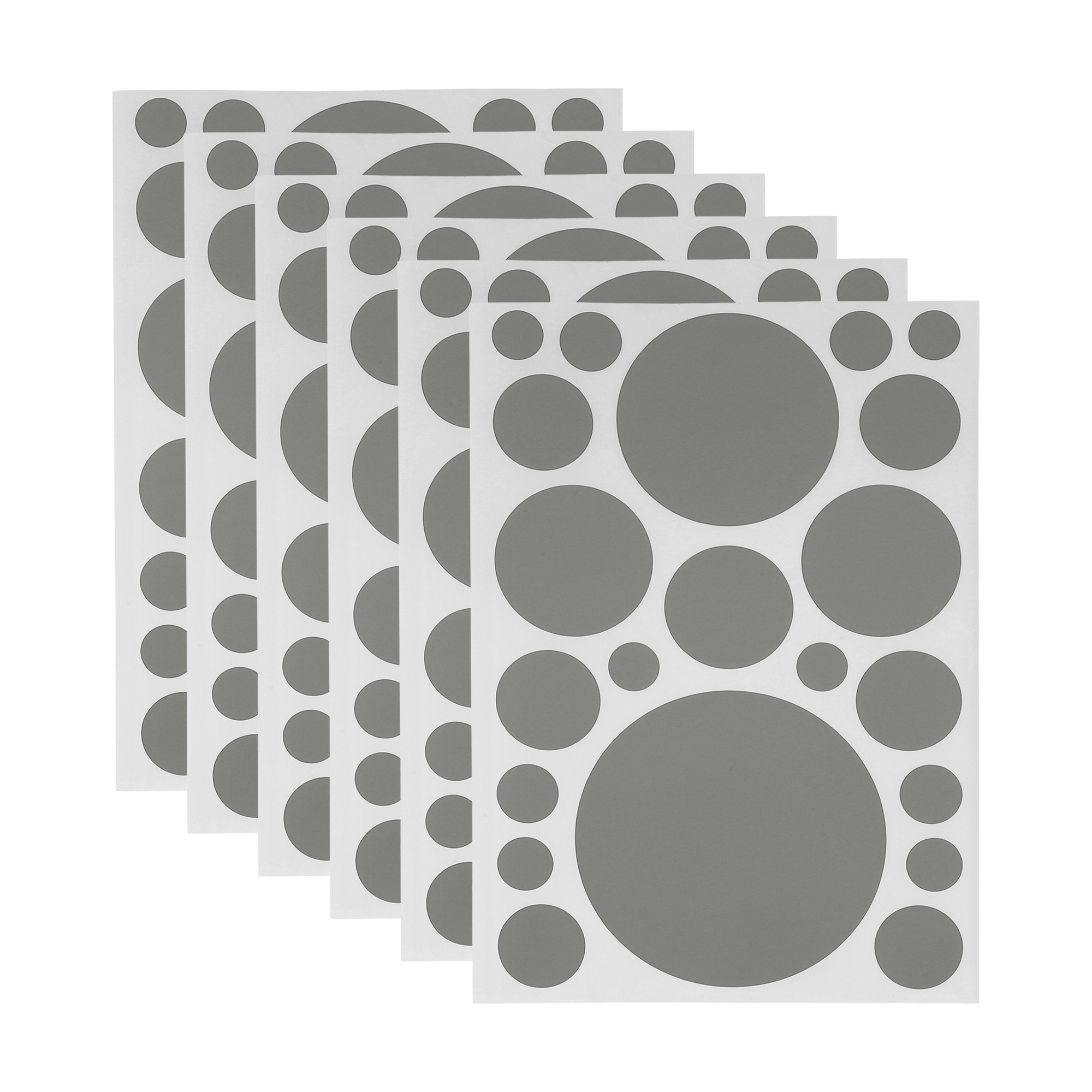 Unique Bargains Mall Large Round Dots Gift Stickers 6PCS Gray