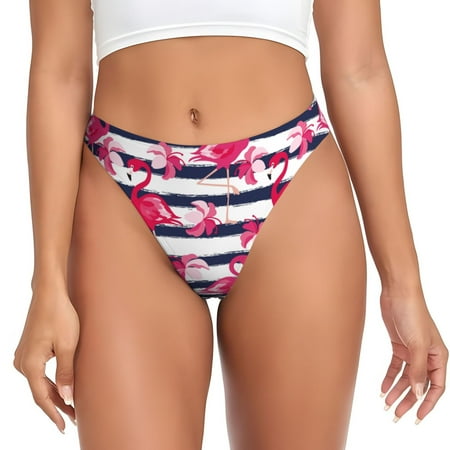 Thongs for Women - Flamingos No Show Seamless Womens Thongs Underwear  Stretch G String Thongs for Women  Ladies Breathable Kawaii Thong Bikini Panties Briefs