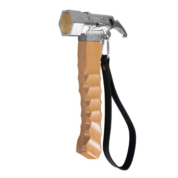 MAYUJIAA Camping Hammer Stainless Steel Tent Hammer Shock Absorbing Head Ergonomic Handle PU Leather Strap Backpacking Hiking Supplies Silver HW313-2393