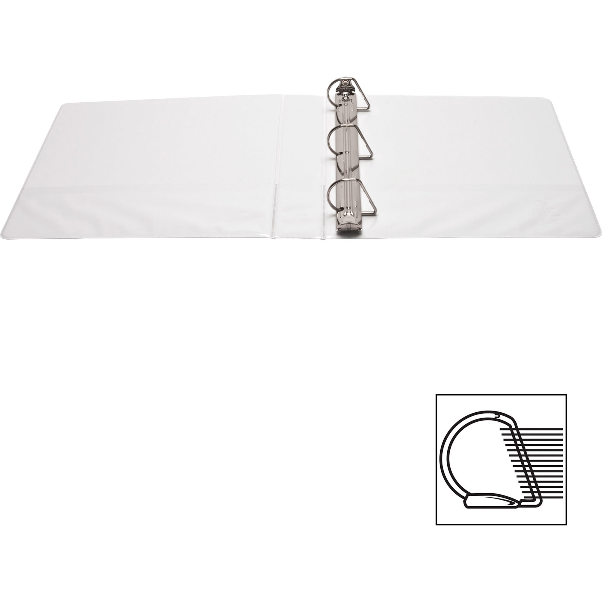 Business Source Basic D-ring White View Binders - 1 1/2" Binder Capacity - Letter - 8 1/2" X 11" Sheet Size - 375 Sheet Capacity - 3 X Slant D-ring Fastener(s) - Internal Pocket(s) - Chipboard
