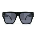 thumbnail image 2 of Retro Oversize Thick Plastic Horn Rim Flat Top Mobster Sunglasses Matte Black, 2 of 4
