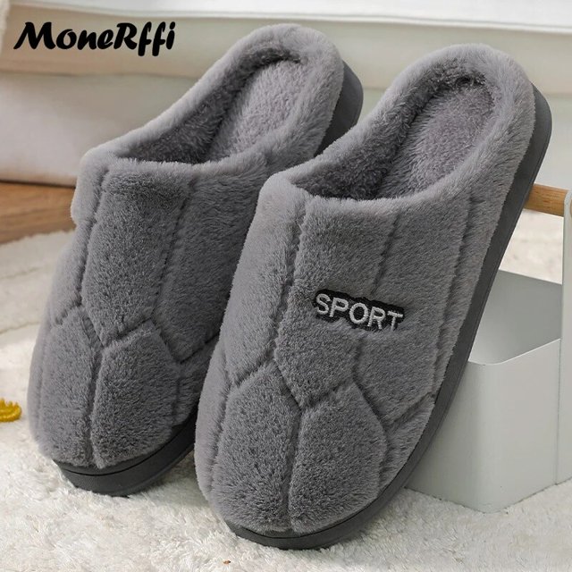 Couple Winter Home Slippers Women Shoes Cute Cartoon Cat Slippers Men Warm Plush Slides Indoor Bedroom Non-Slip Floor Slipper