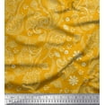thumbnail image 1 of Soimoi Crepe Silk Fabric Block Paisley Printed Fabric 1 Yard 42 Inch Wide, 1 of 1