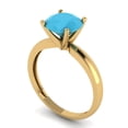 thumbnail image 2 of 2 ct Round Cut Simulated Turquoise Solitaire Engagement Ring for Women in 18K Yellow Gold, 2 of 5