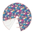 thumbnail image 3 of Balery Skull blue leaf Printed Christmas Tree Skirt , Merry Christmas Party Christmas Tree Decoration,Adjustable Tree Skirt-48", 3 of 8